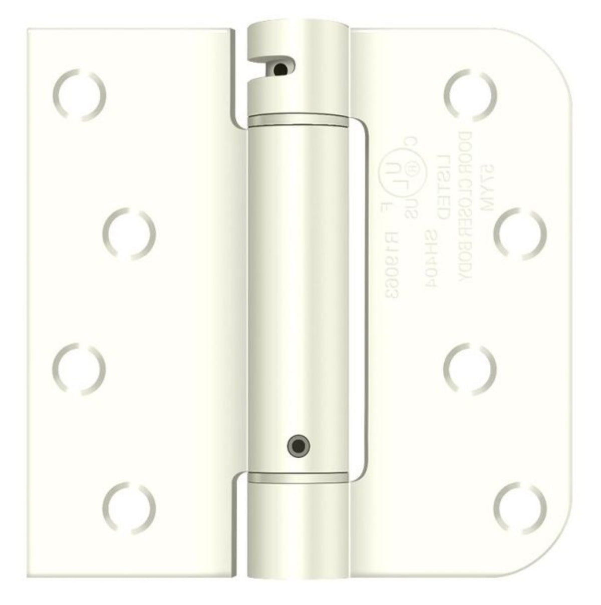 Deltana DSH4SR5USPW-RH Right Hand Square Round Spring Hinge, Prime Coat