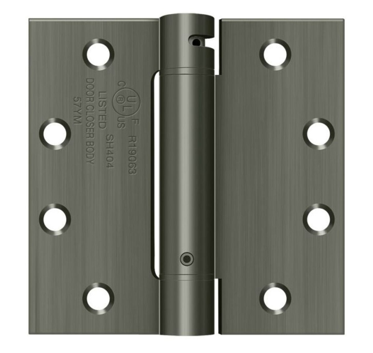 Deltana DSH45U15A Spring Hinge, Antique Nickel, 4-1/2" x 4-1/2"
