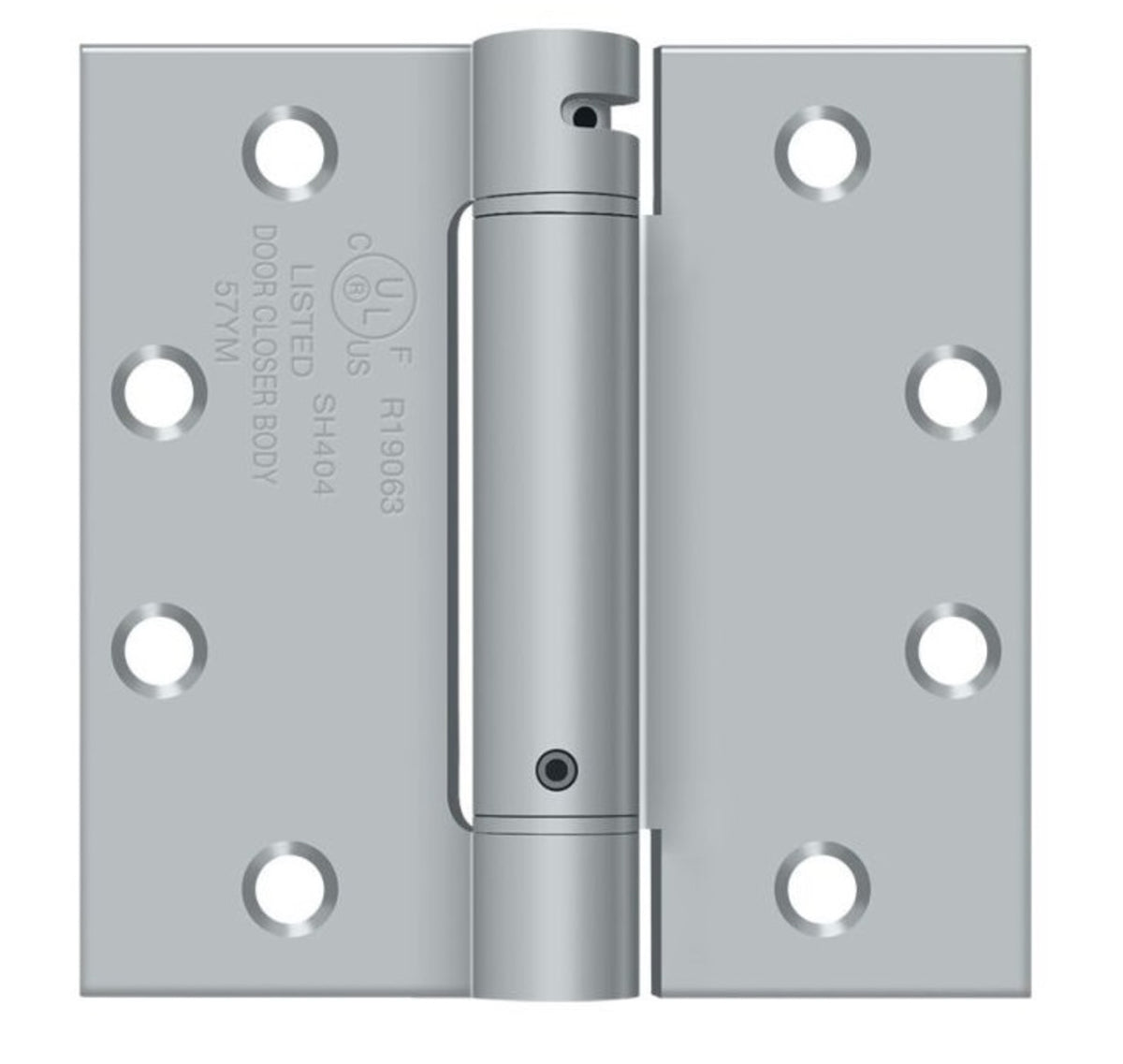 Deltana DSH45U26D Spring Hinge, Satin Chrome, 4-1/2" x 4-1/2"