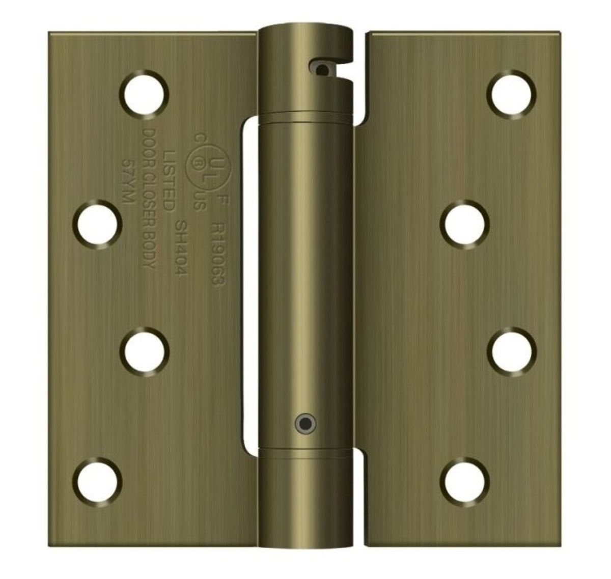 Deltana DSH44U5 Spring Hinge, Antique Brass, 4" x 4"