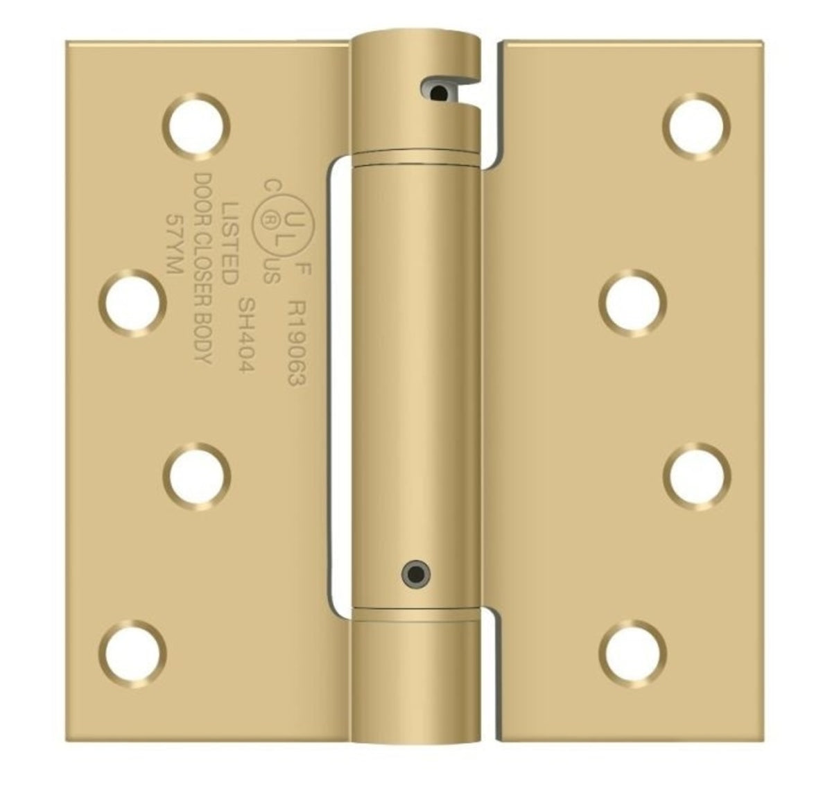 Deltana DSH44U4 Spring Hinge, Satin Brass, 4" x 4"