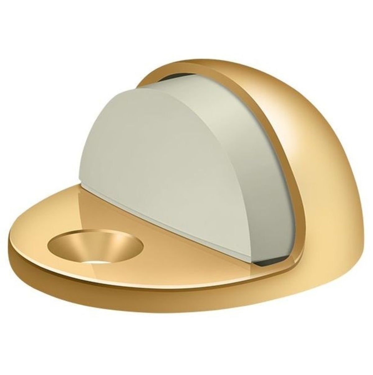 Deltana DSLP316CR003 Low Profile Dome Door Stop, Lifetime Brass