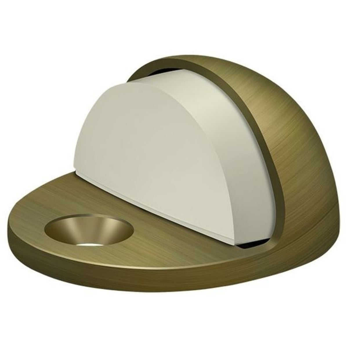 Deltana DSLP316U5 Low Profile Dome Door Stop, Antique Brass