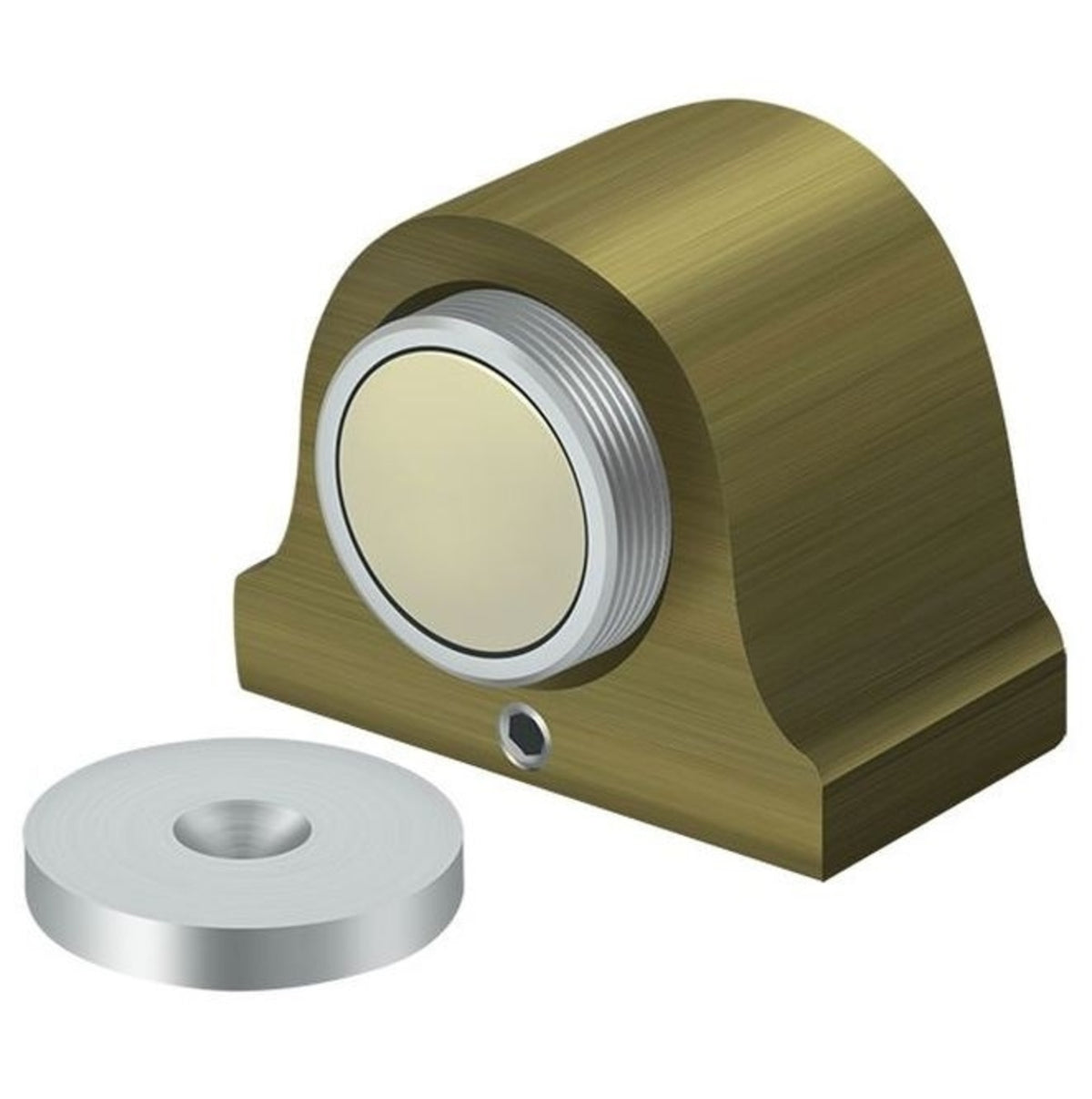 Deltana DSM125U5 Magnetic Dome Stop, Antique Brass
