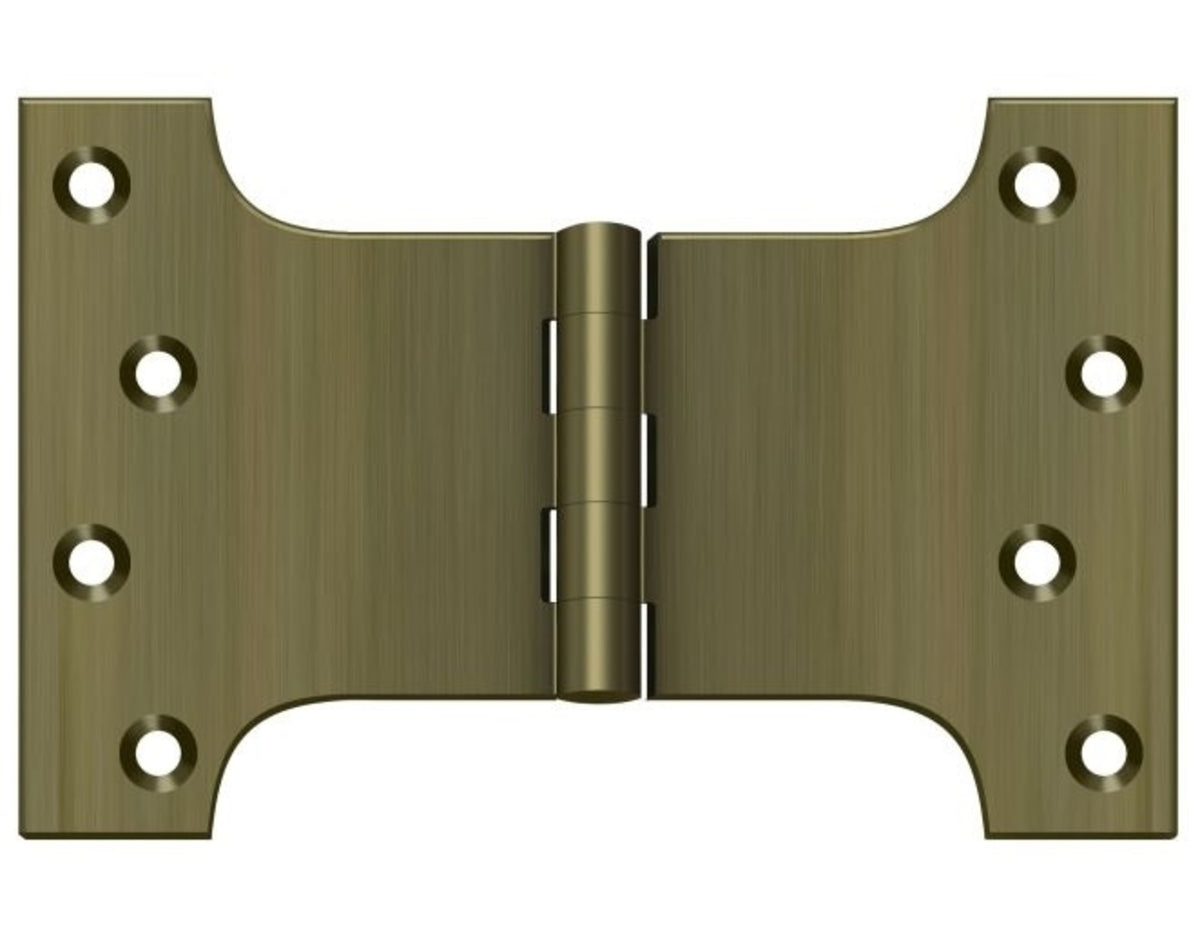 Deltana DSPA4060U5 Parliament Hinge, Antique Brass, 4" x 6"
