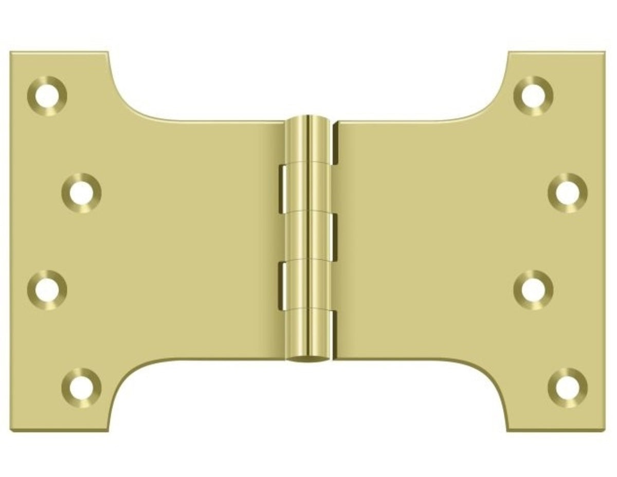 Deltana DSPA4060U3 Parliament Hinge, Bright Brass, 4" x 6"