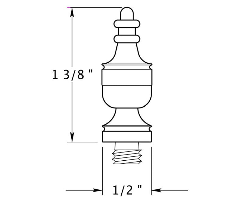 Deltana DSUT10B Urn Design Tip, Oil Rubbed Bronze