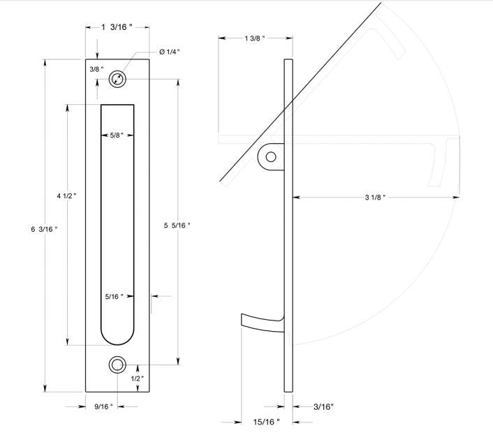 Deltana EP6125U10B Heavy Duty Edge Pull, Oil Rubbed Bronze, 6-1/4"