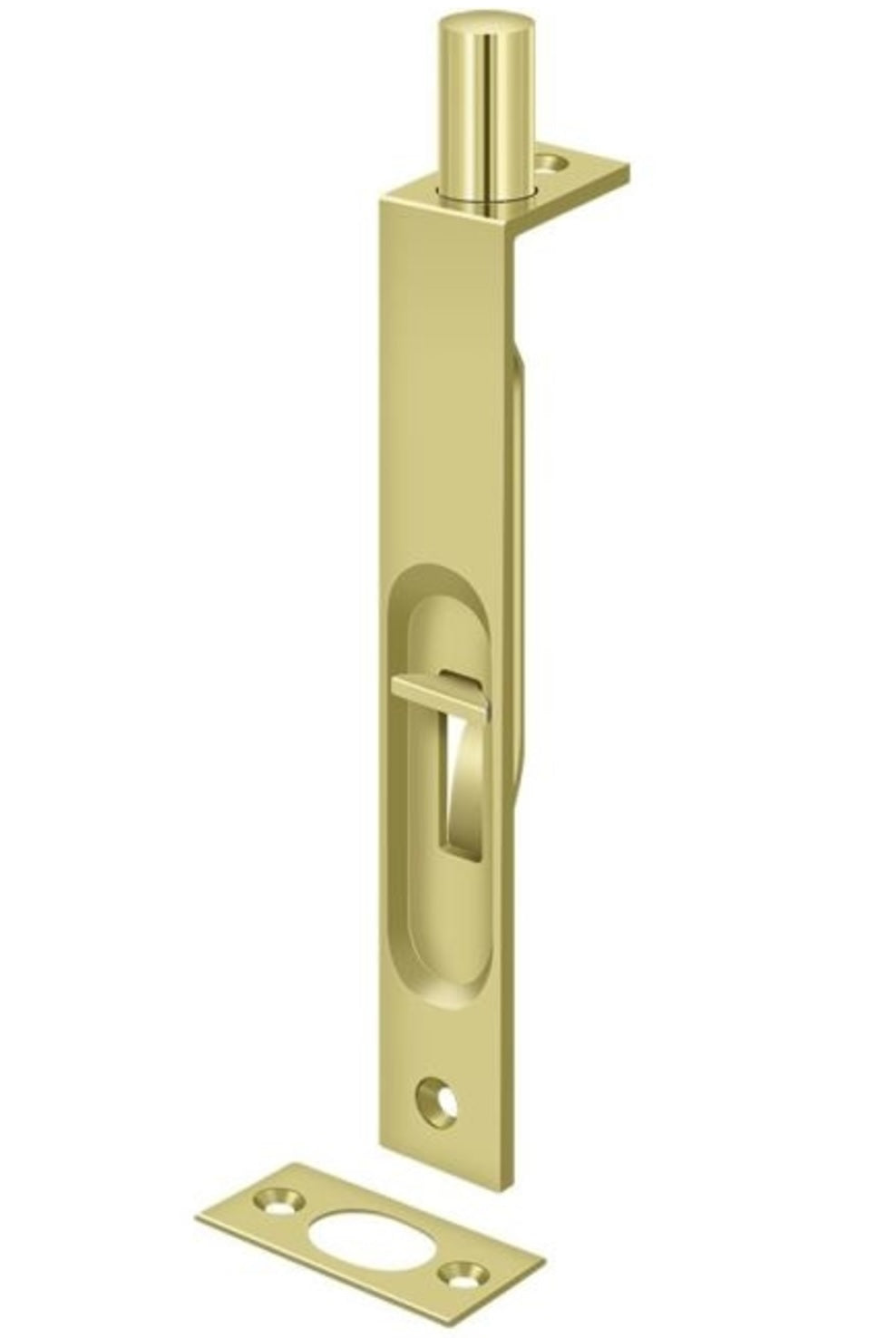 Deltana 6FBS3 Heavy Duty Flush Bolt, Bright Brass