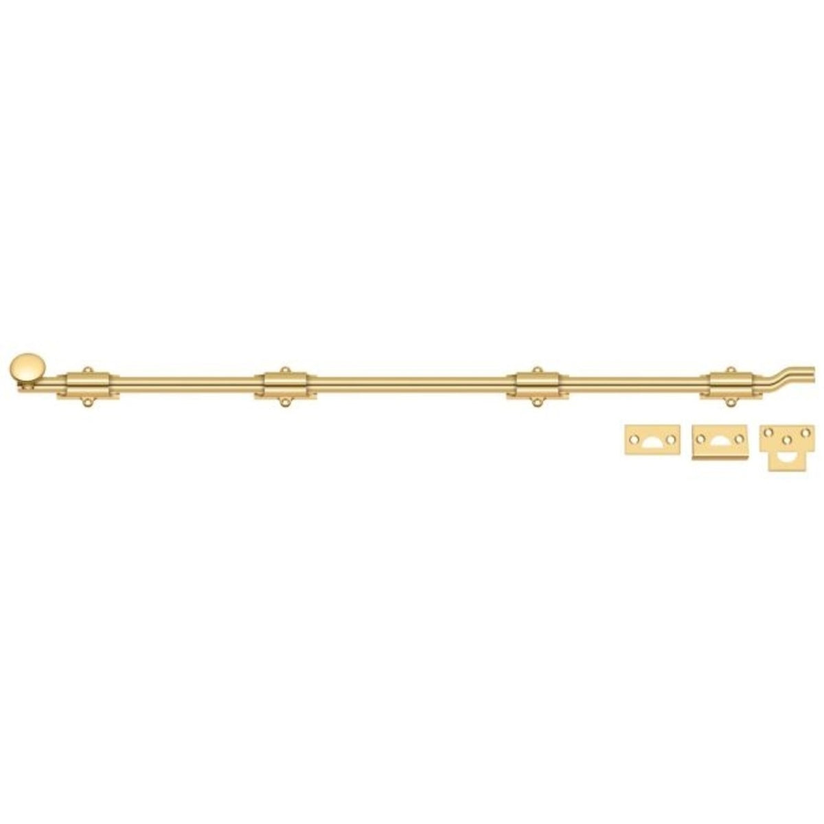 Deltana FPG42CR003 Heavy Duty Surface Bolt with Off-set, Lifetime Brass, 42"