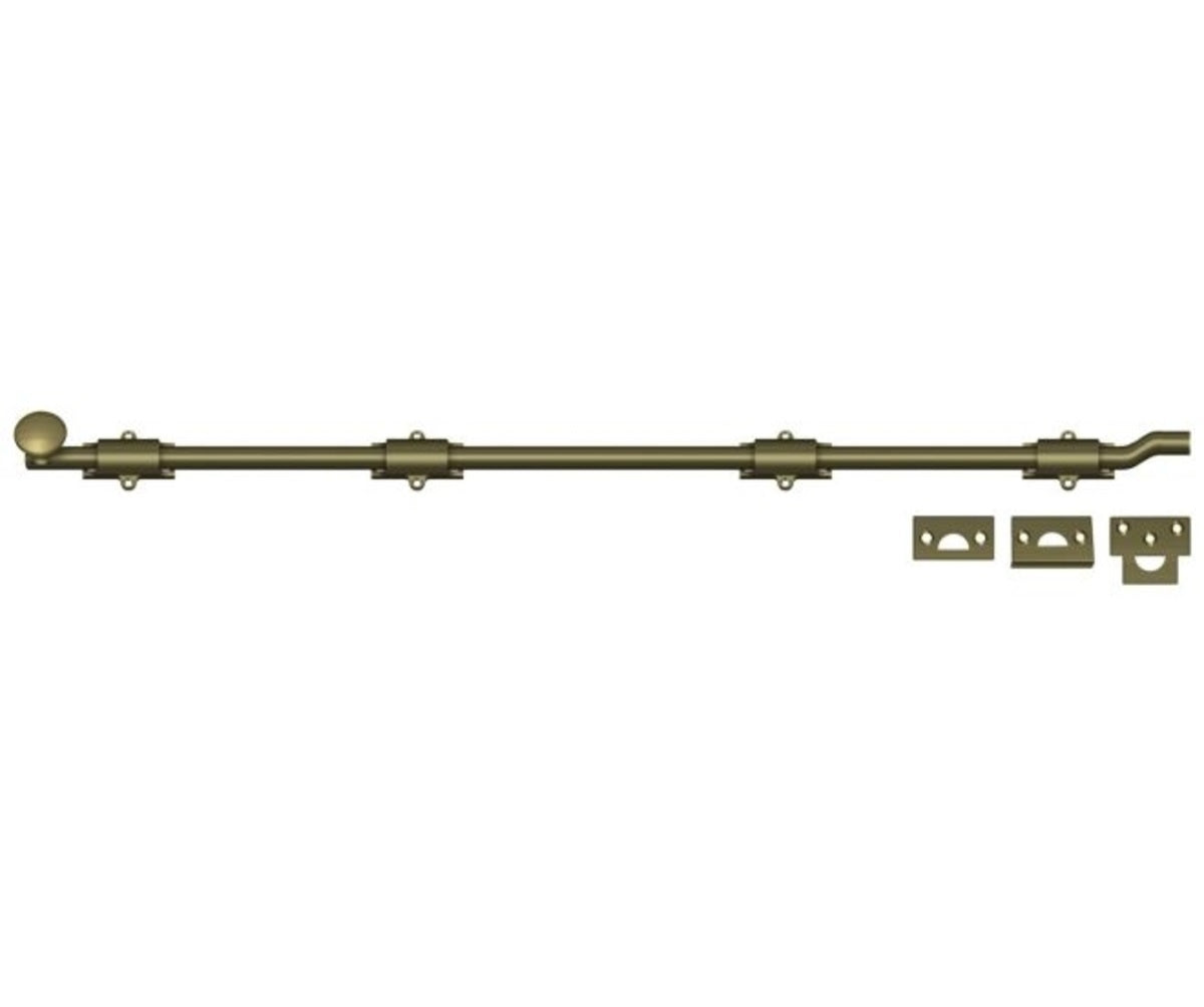 Deltana FPG425 Surface Bolt With Off-Set, Antique Brass