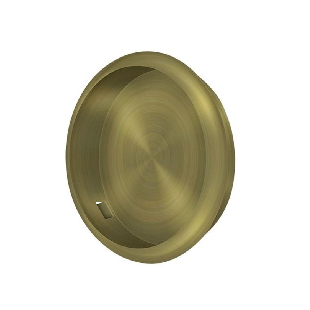 Deltana FP221RU5 Pocket & Sliding Door Round Flush Pull, Antique Brass