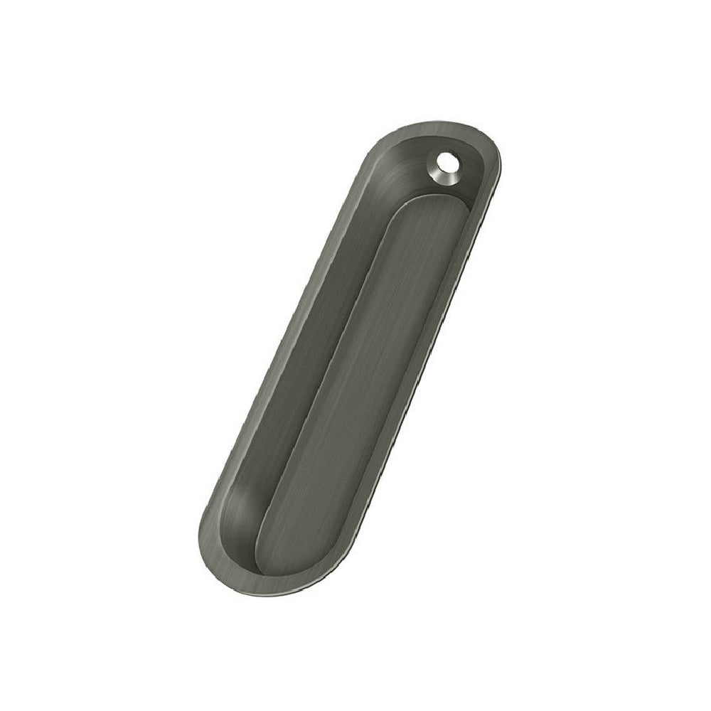 Deltana FP828U15A Pocket & Sliding Door Oblong Flush Pull, Antique Nickel