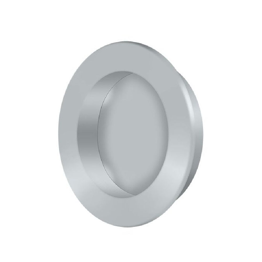 Deltana FP238U26D Pocket & Sliding Door Round Flush Pull, Brushed Chrome