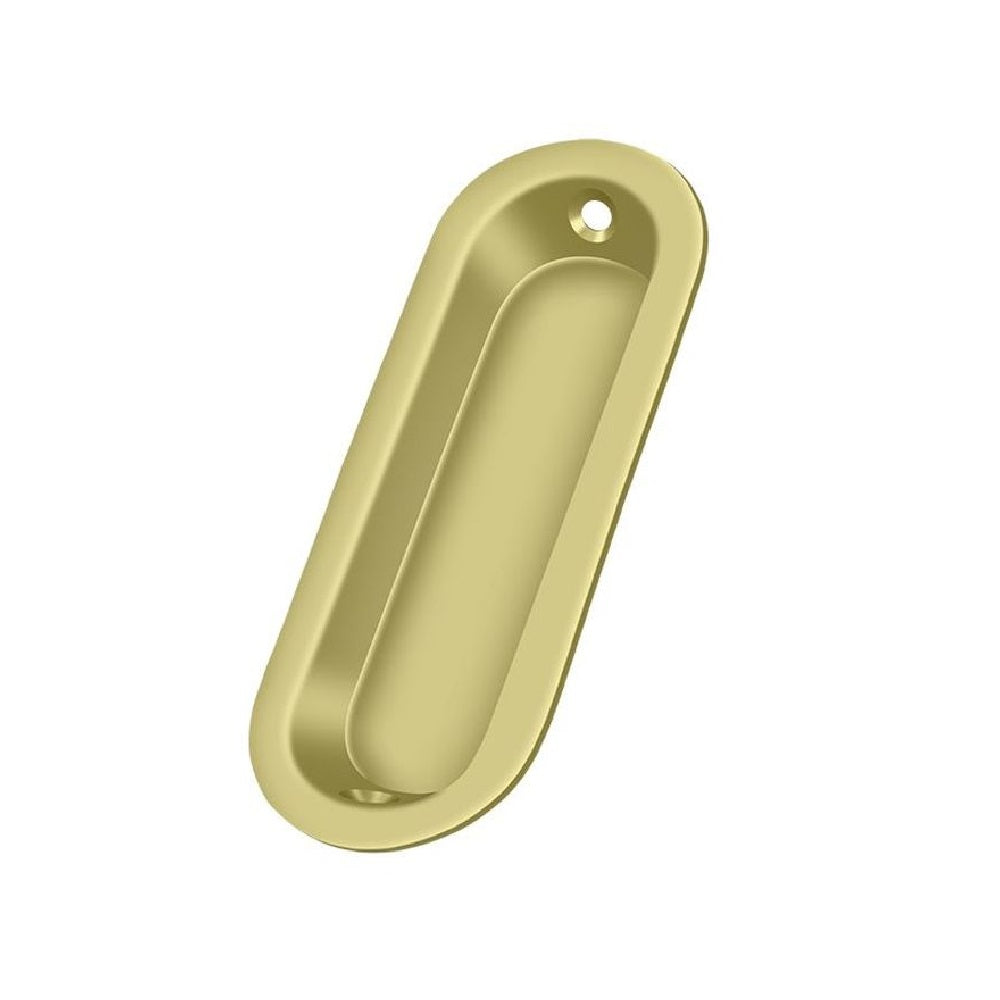 Deltana FP223U3 Pocket & Sliding Door Oblong Flush Pull, Polished Brass