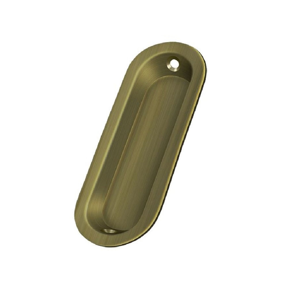 Deltana FP223U5 Pocket & Sliding Door Oblong Flush Pull, Antique Brass