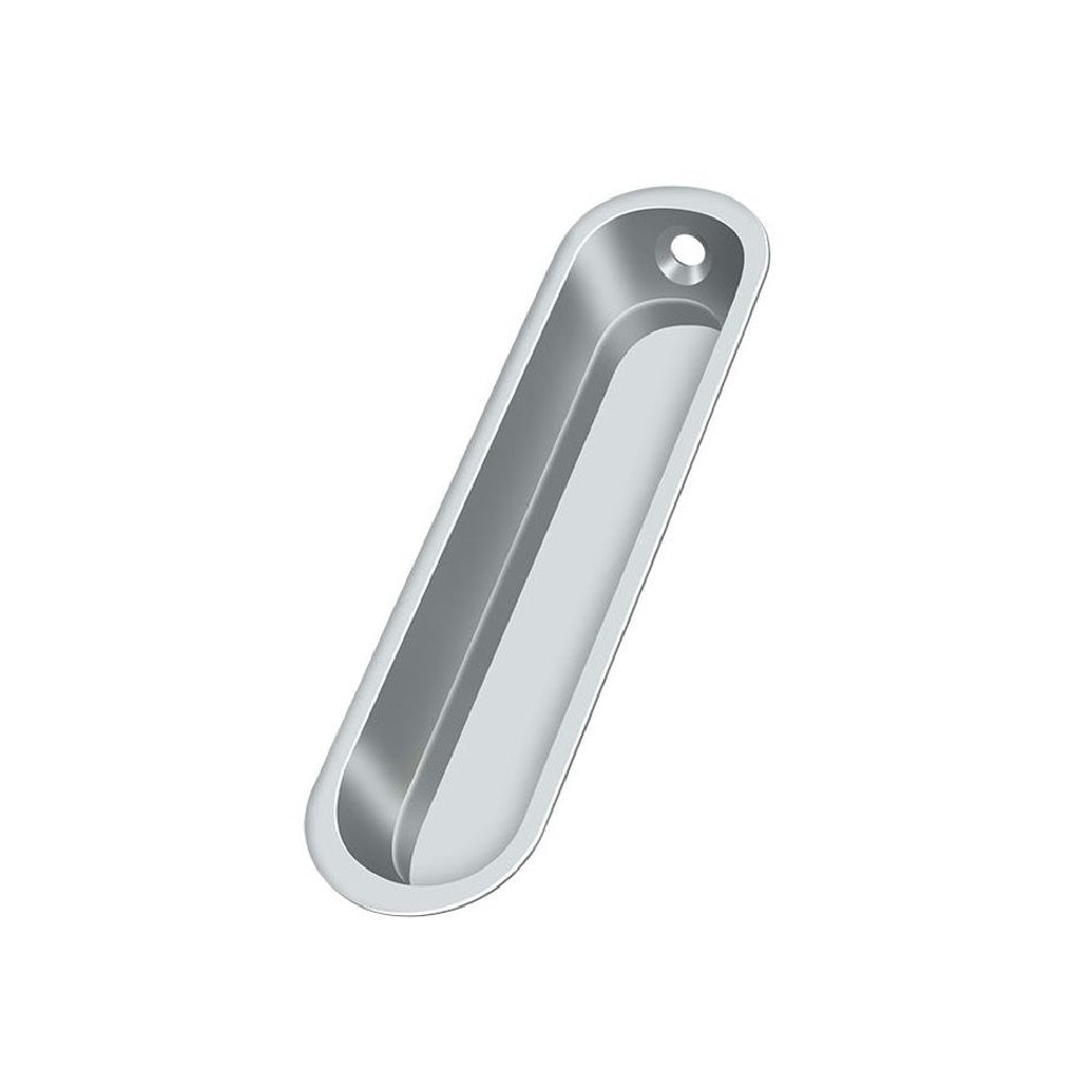 Deltana FP828U26 Pocket & Sliding Door Oblong Flush Pull, Polished Chrome