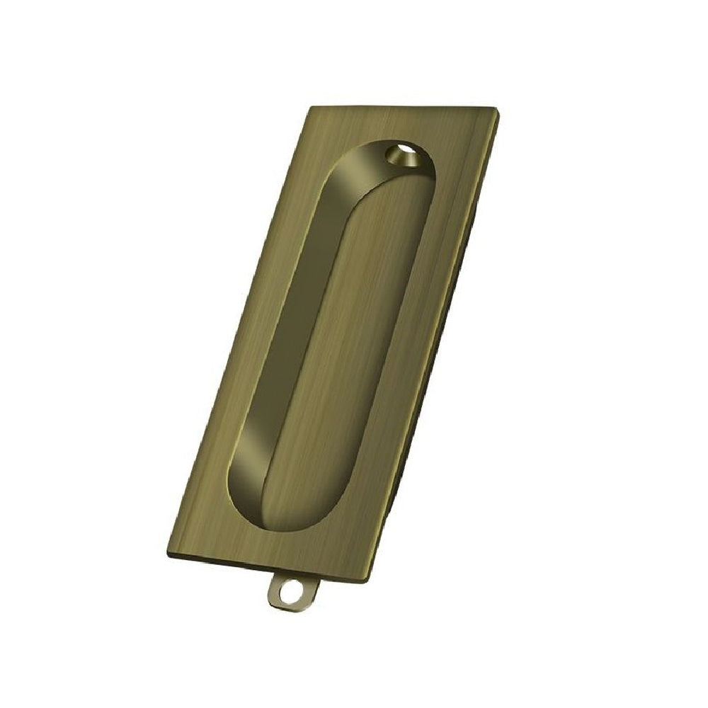 Deltana FP222U5 Pocket & Sliding Door Rectangle Flush Pull, Antique Brass