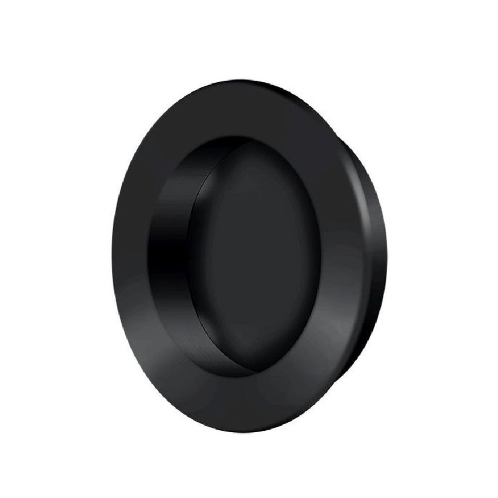Deltana FP238U19 Pocket & Sliding Door Round Flush Pull, Black