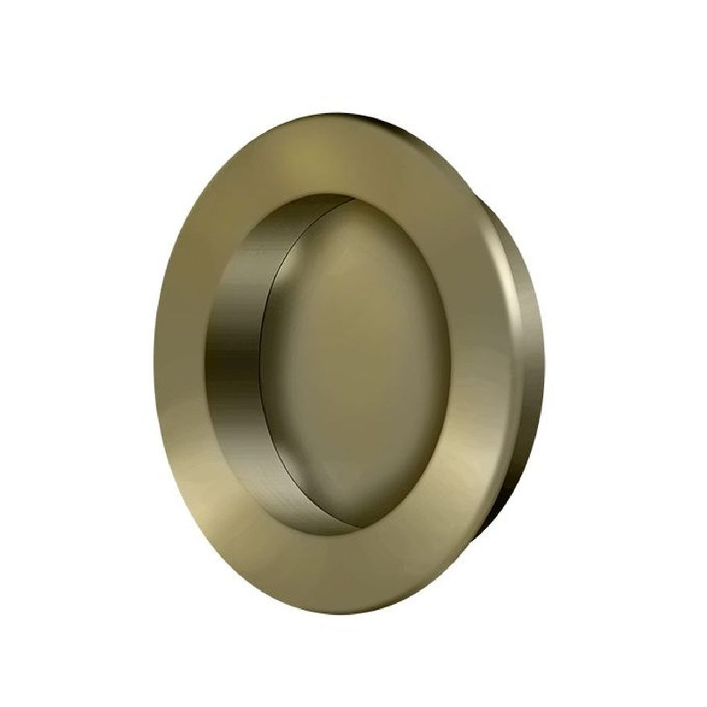 Deltana FP238U5 Pocket & Sliding Door Round Flush Pull, Antique Brass