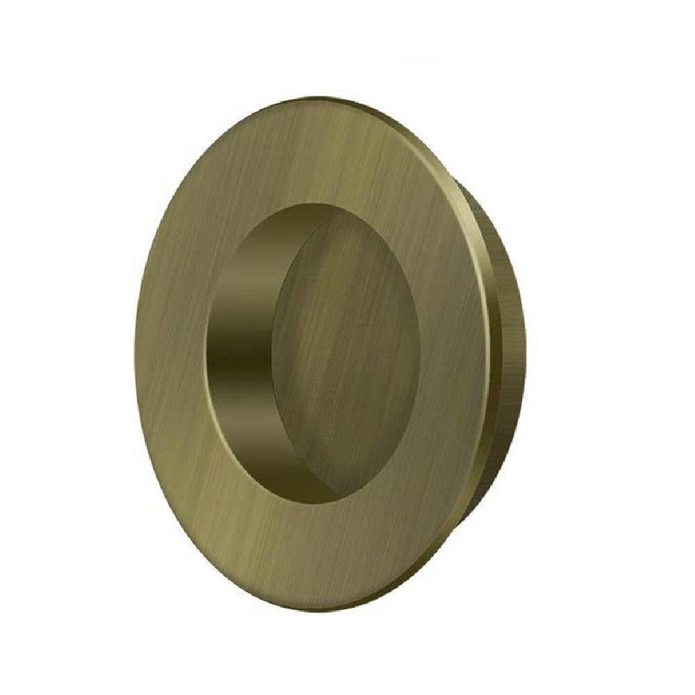 Deltana FP178U5 Pocket & Sliding Door Round Flush Pull, Antique Brass