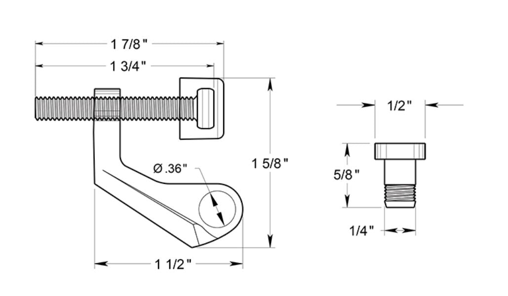 Deltana HPH89U10B Hinge Pin Door Stop, Oil Rubbed Bronze