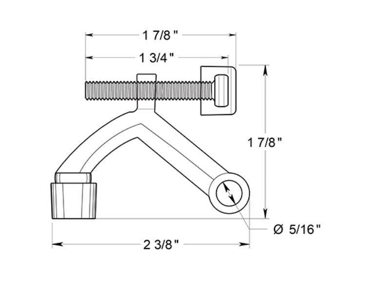 Deltana HP70U3 Hinge Pin Door Stop, Bright Brass