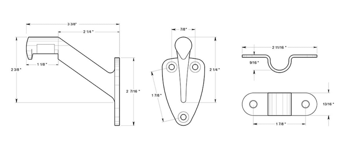 Deltana HRB325U10B Hand Rail Brackets, Oil Rubbed Bronze