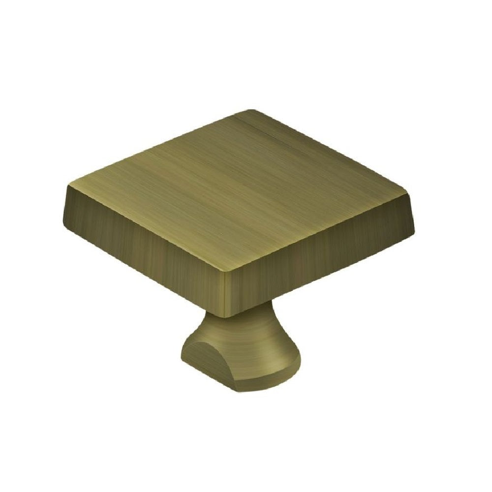 Deltana KBSU5 Square Knob For Heavy Duty Bolt, Antique Brass