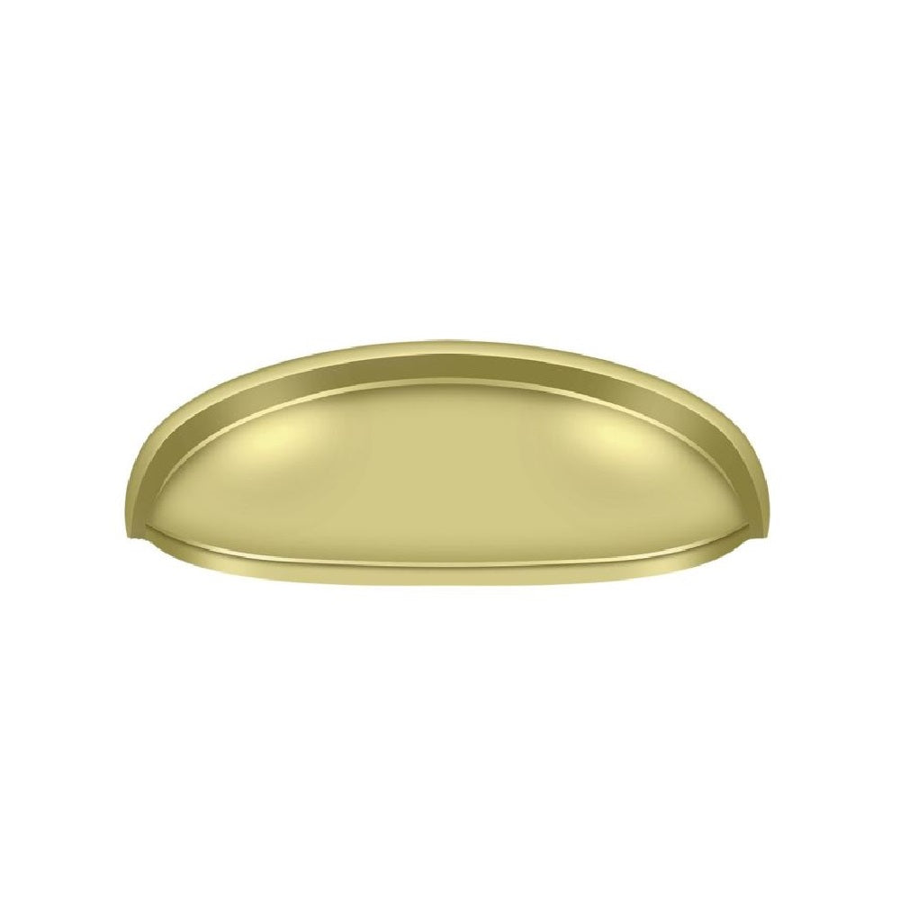 Deltana K407U3 Elongated Cabinet & Drawer Shell Pull, Polished Brass