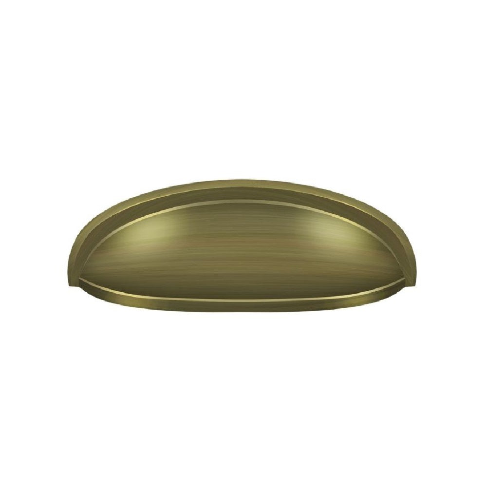 Deltana K407U5 Elongated Cabinet & Drawer Shell Pull, Antique Brass