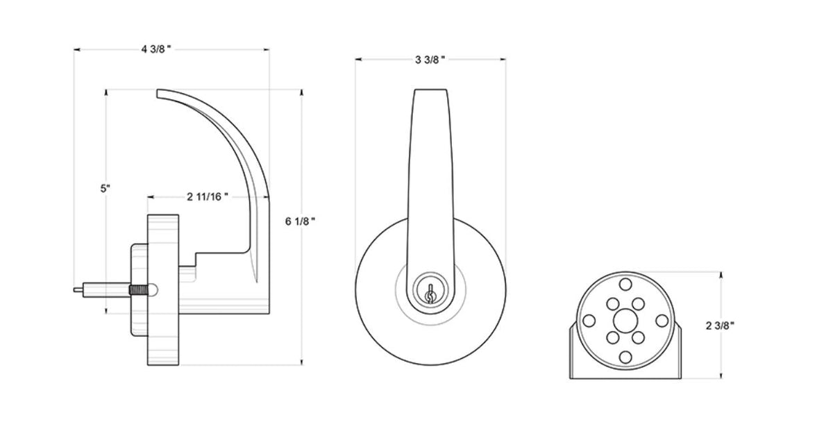 Deltana LTED60LST-26D Curved Lever Trim, Satin Chrome