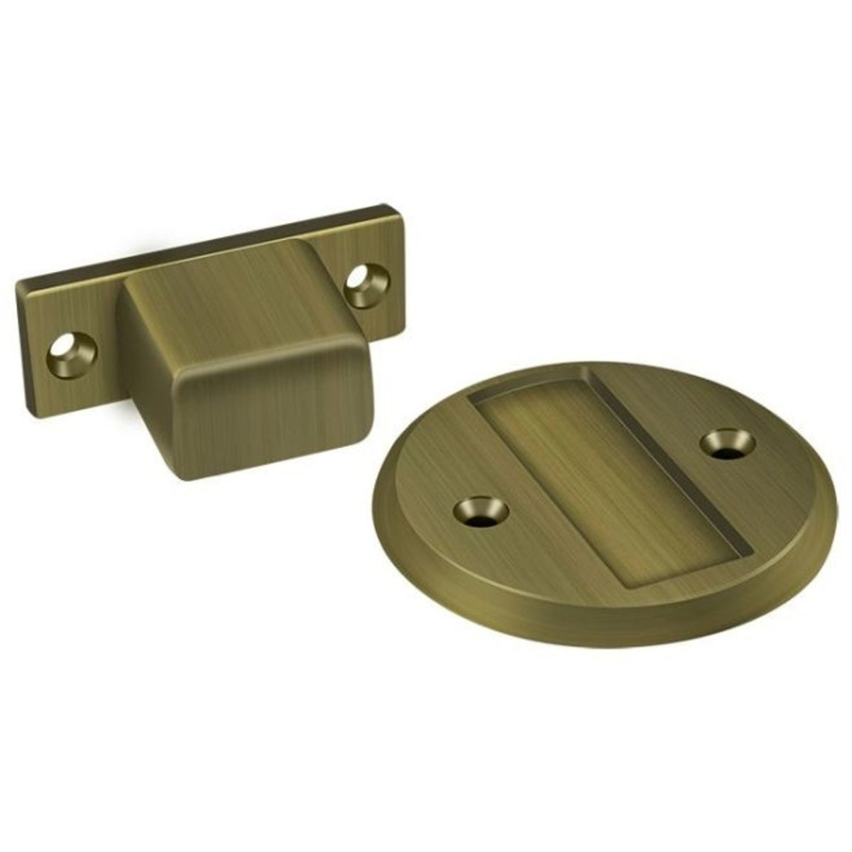 Deltana MDHF25U5 Magnetic Door Holder Flush, Antique Brass