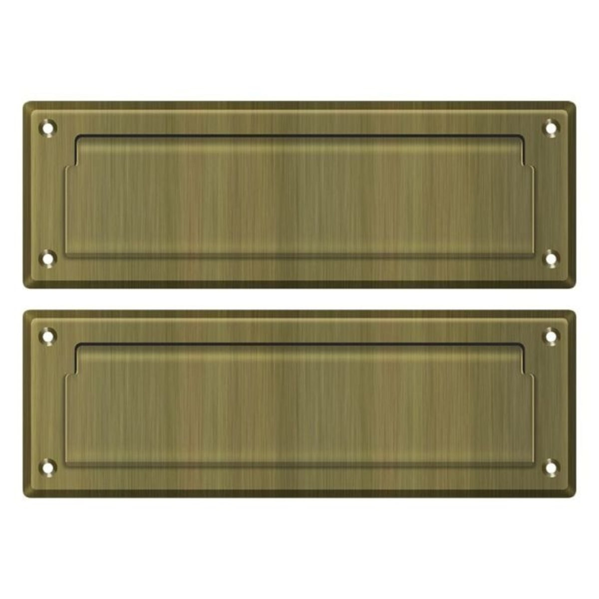 Deltana MS627U5 Mail Slot With Back Plate, Antique Brass