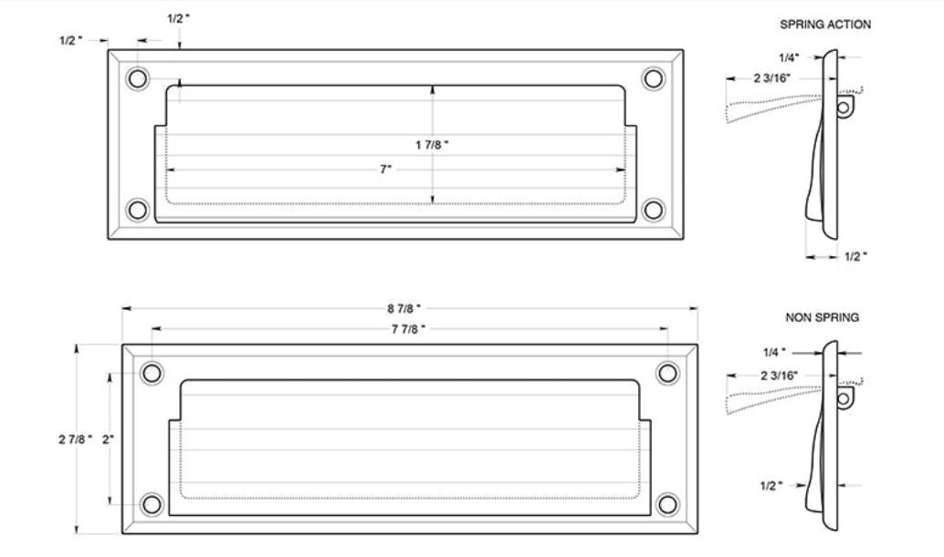Deltana MS627U3 Mail Slot With Back Plate, Bright Brass