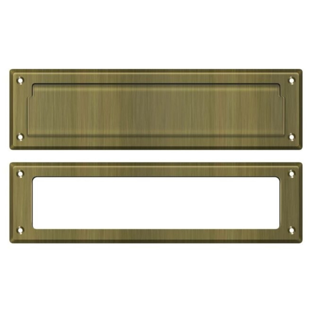 Deltana MS211U5 Mail Slot With Interior Frame, Antique Brass