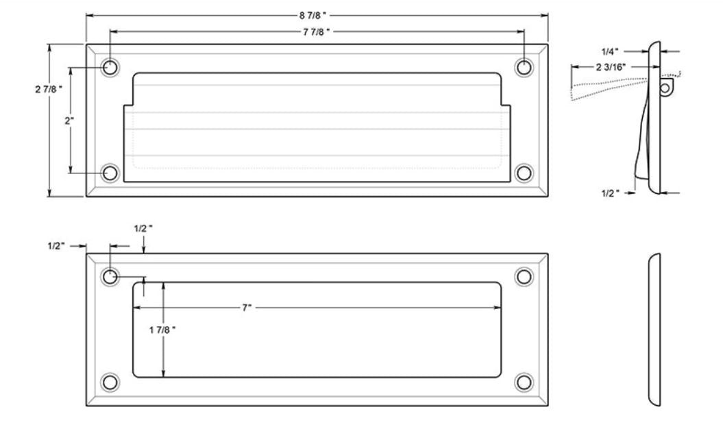 Deltana MS626U19 Mail Slot With Interior Frame, Black