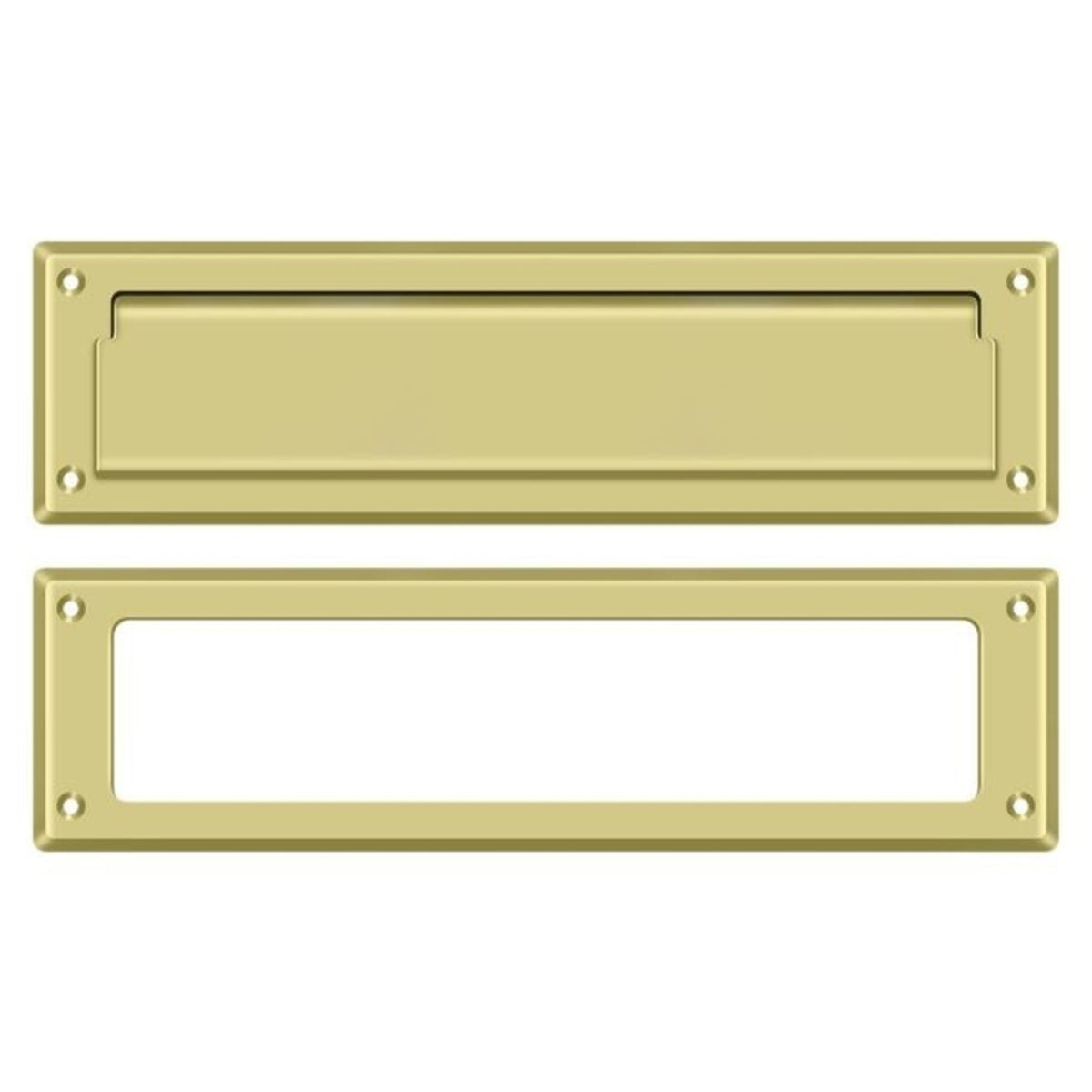 Deltana MS211U3 Mail Slot With Interior Frame, Bright Brass