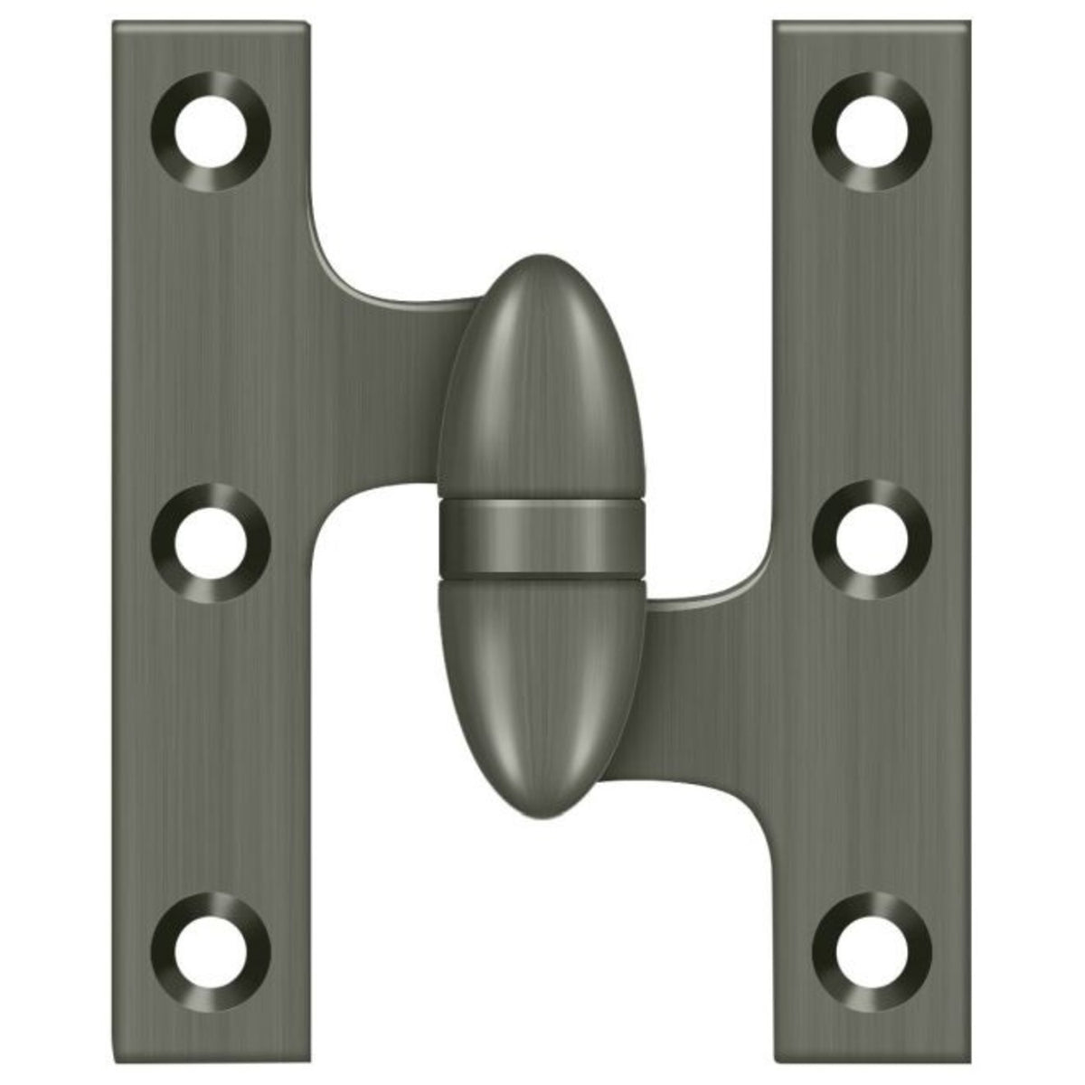 Deltana OK3025B15A-R Olive Knuckle Hinge, Antique Nickel