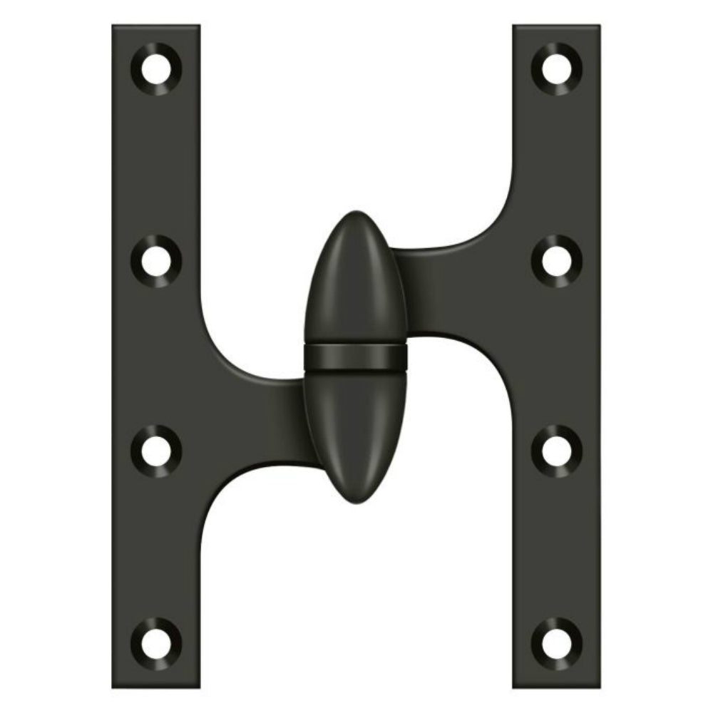 Deltana OK6050B10B-L Olive Knuckle Door Hinges, Oil Rubbed Bronze, 6" x 5"