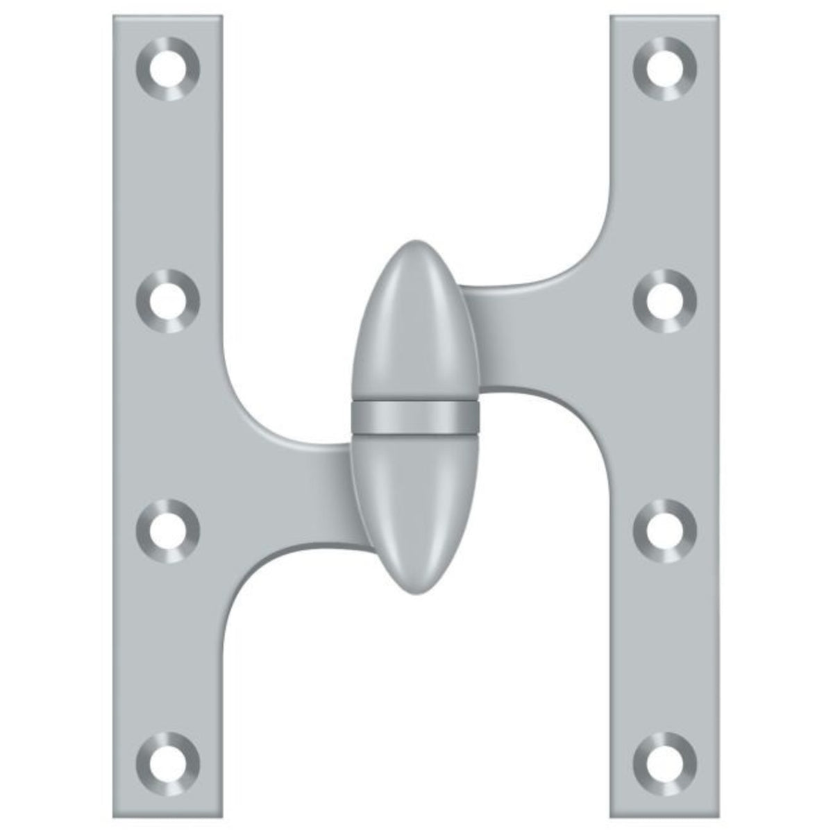 Deltana OK6045B26D-L Door Hinge, Satin Chrome, 6" x 4-1/2"