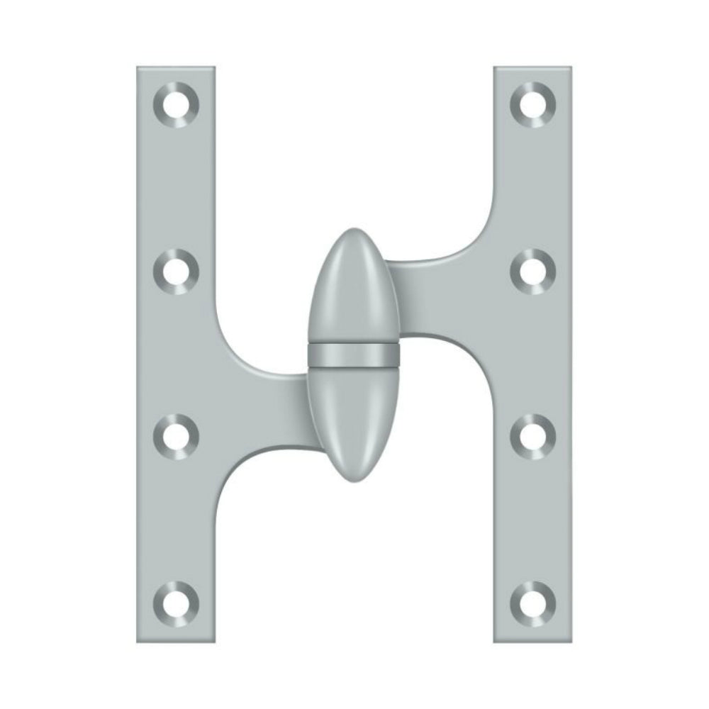 Deltana OK6050B26D-L Olive Knuckle Door Hinge, Satin Chrome, 6" x 5"