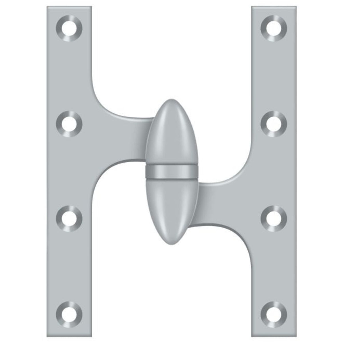 Deltana OK6050B26D-R Door Hinge, Satin Chrome, 6" x 5"