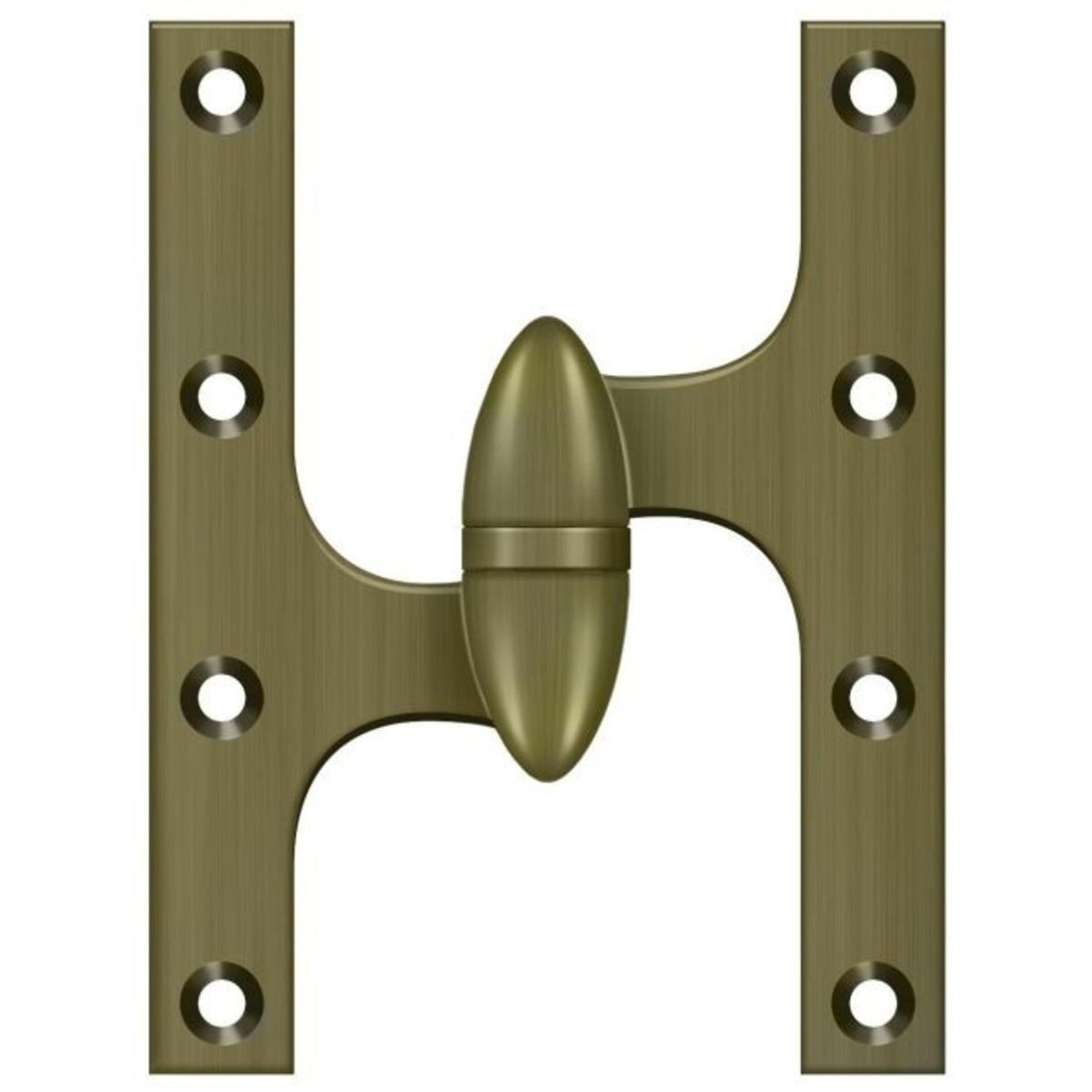 Deltana OK6050B5-L Door Hinge, Antique Brass, 6" x 5"