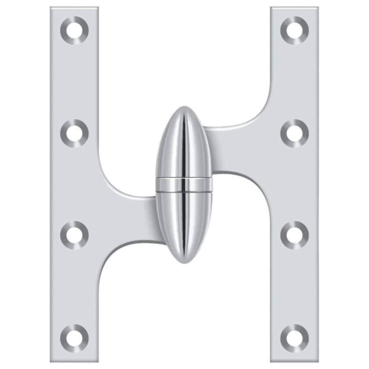 Deltana OK6050B26-L Door Hinge, Bright Chrome, 6" x 5"