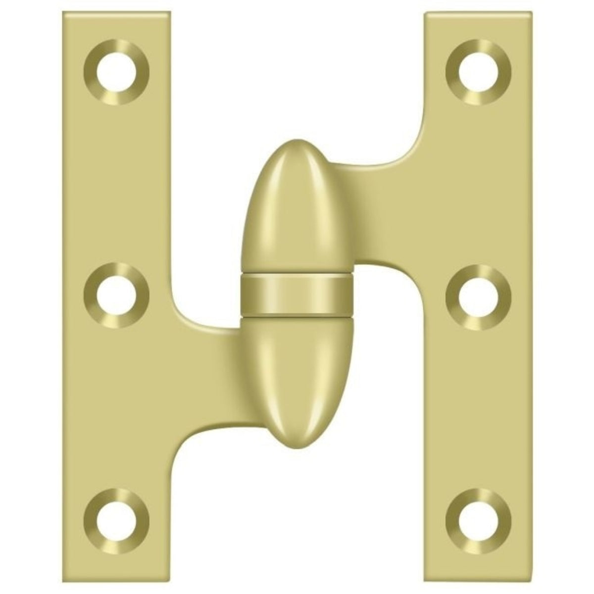 Deltana OK5032B3-L Olive Knuckle Hinge, Bright Brass