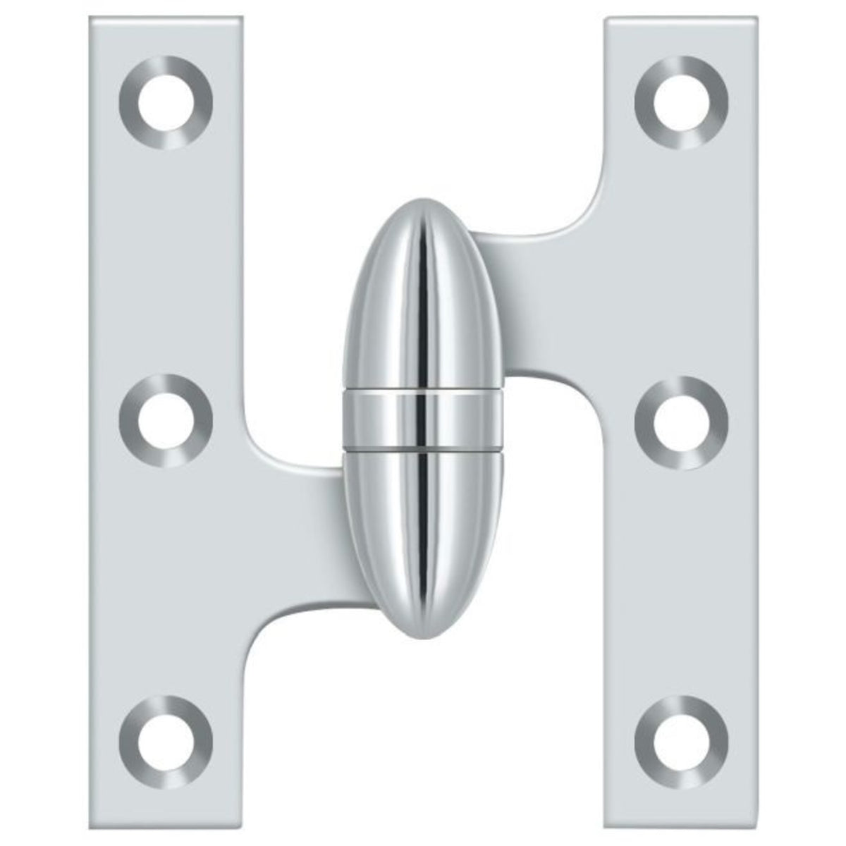 Deltana OK3025B26-L Olive Knuckle Hinge, Bright Chrome