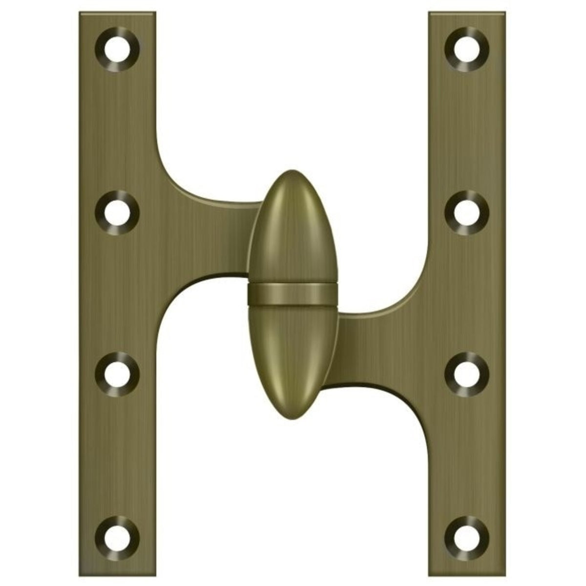 Deltana OK6050B5-R Door Hinge, Antique Brass, 6" x 5"