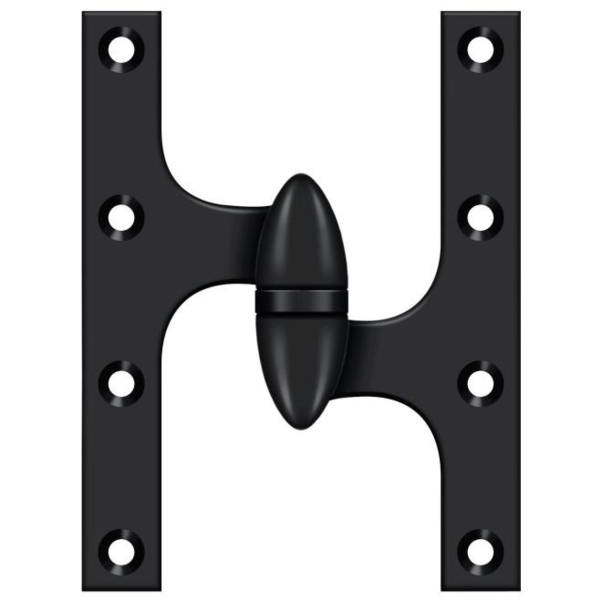 Deltana OK6045B19-R Door Hinge, Black, 6" x 4-1/2"