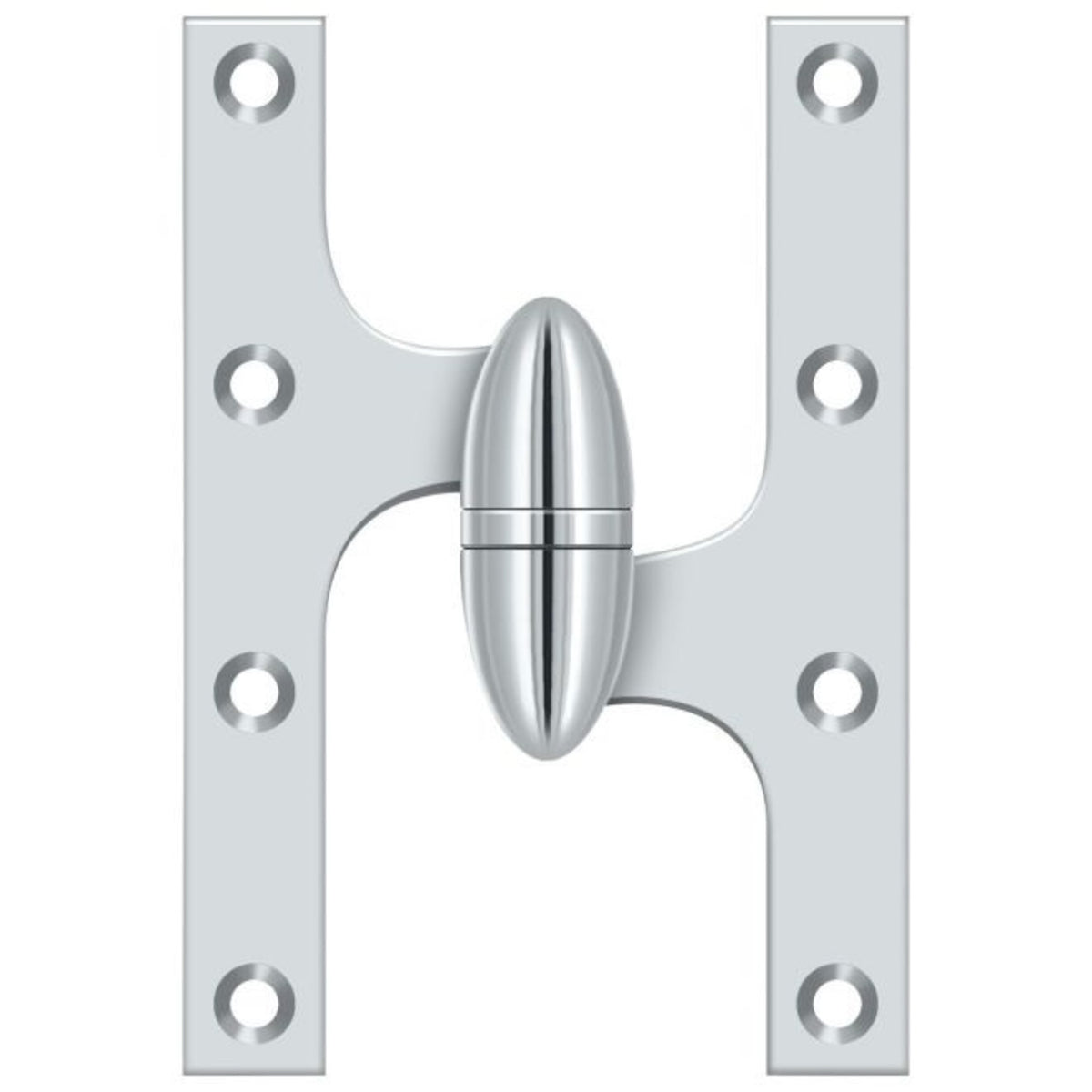 Deltana OK6040B26-R Door Hinge, Bright Chrome, 6" x 4"